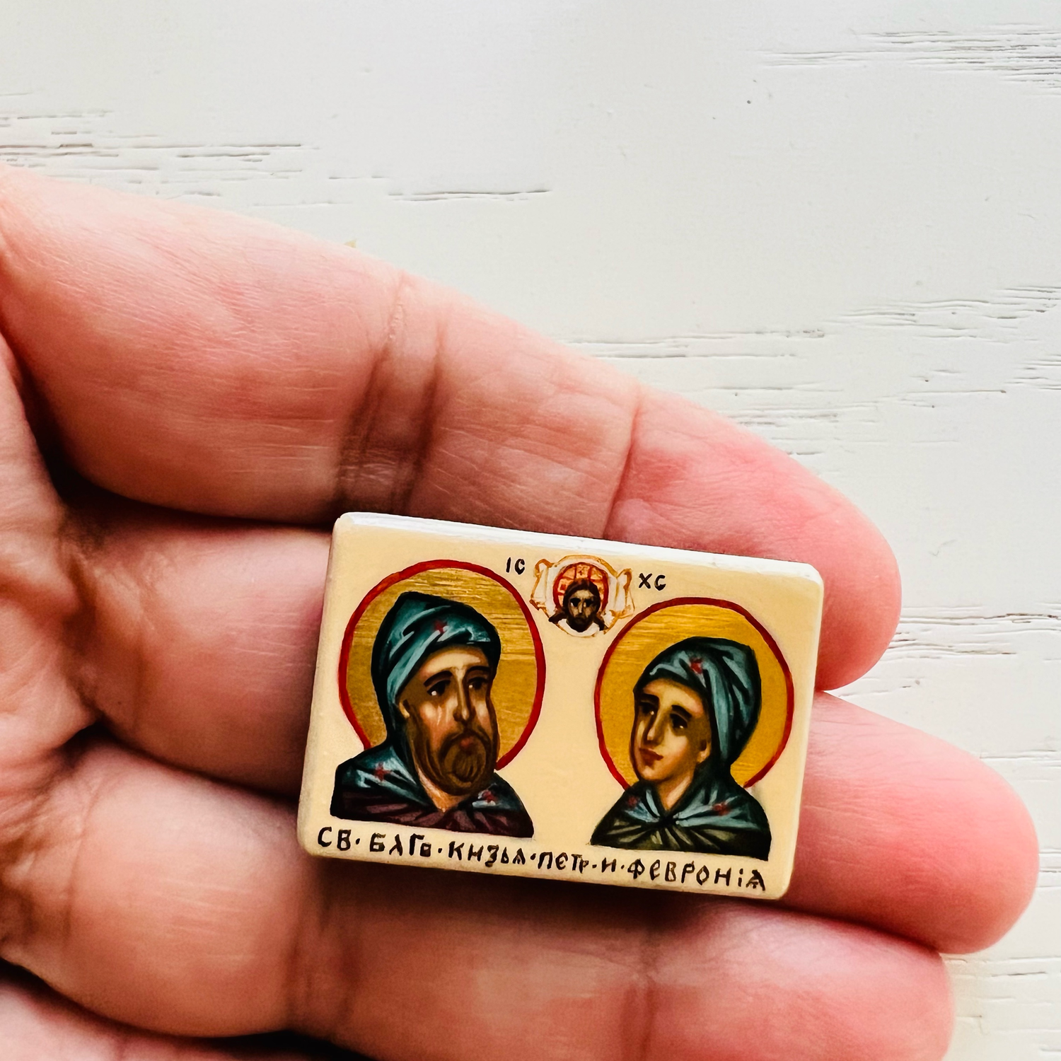 Photo №3 к отзыву покупателя Elena о товаре Святые Благоверные Князья Петр и Феврония Муромские рукописная икона