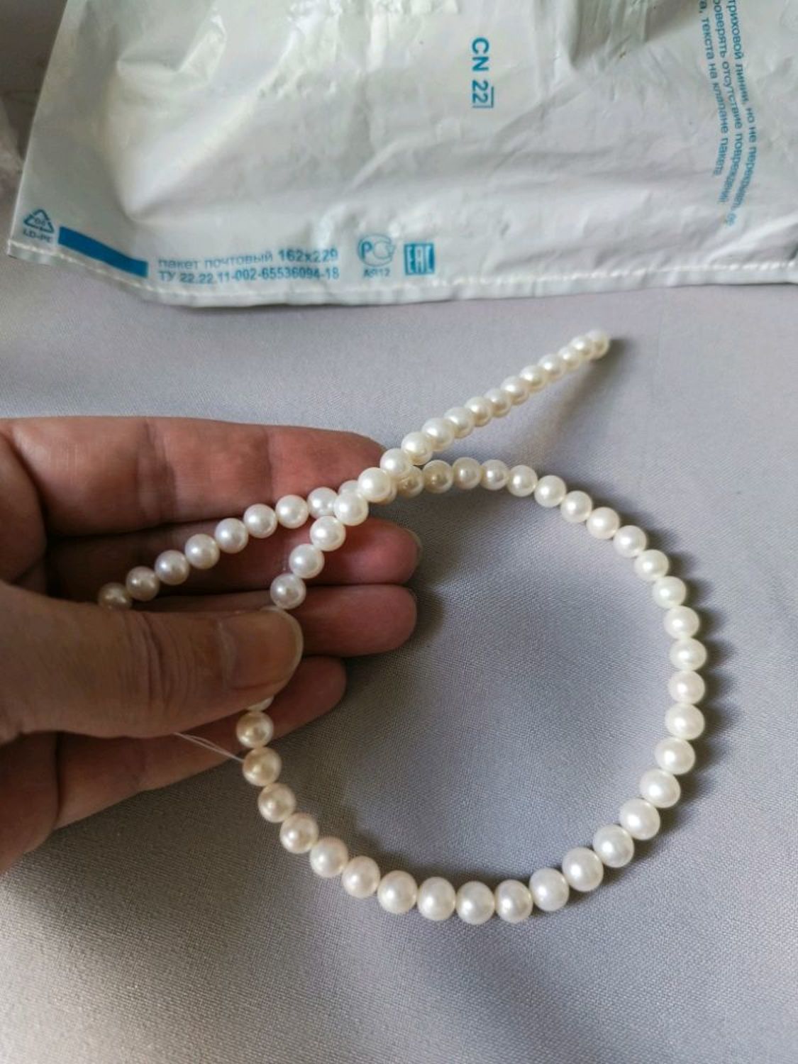 Photo №1 к отзыву покупателя Tatting workshop Olga Meshkova о товаре Жемчуг натуральный 6 мм