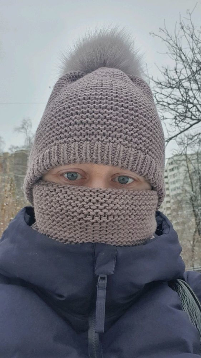Фото №1 к отзыву покупателя Марина о товаре Шапка и снуд в цвете какао с молоком