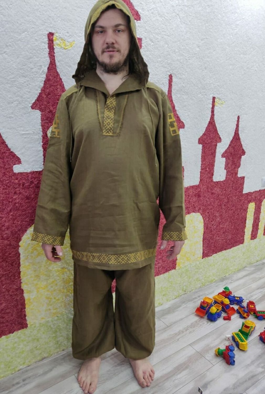 Фото №2 к отзыву покупателя Ольга Гостищева (ОльгаИОН) о товаре Рубашка из льна с капюшоном Магия леса