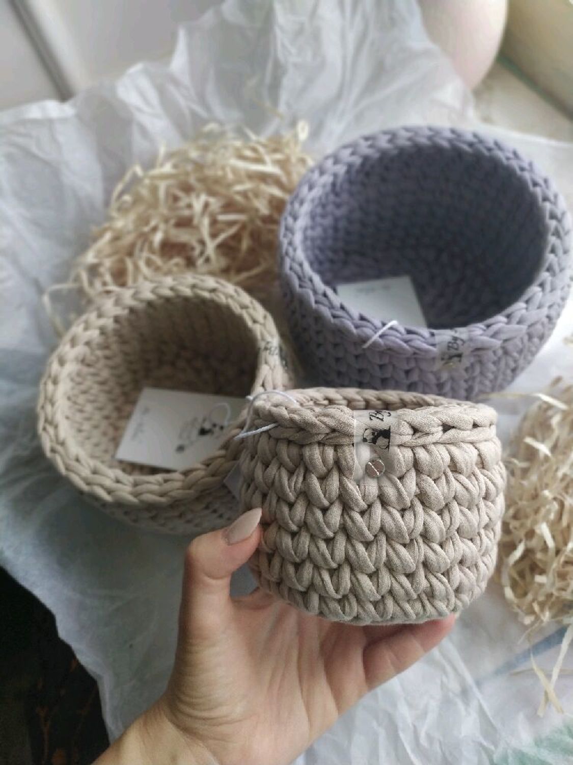 Фото №2 к отзыву покупателя InessaJewelryWoodУкрашения из дерева о товаре Корзины набор