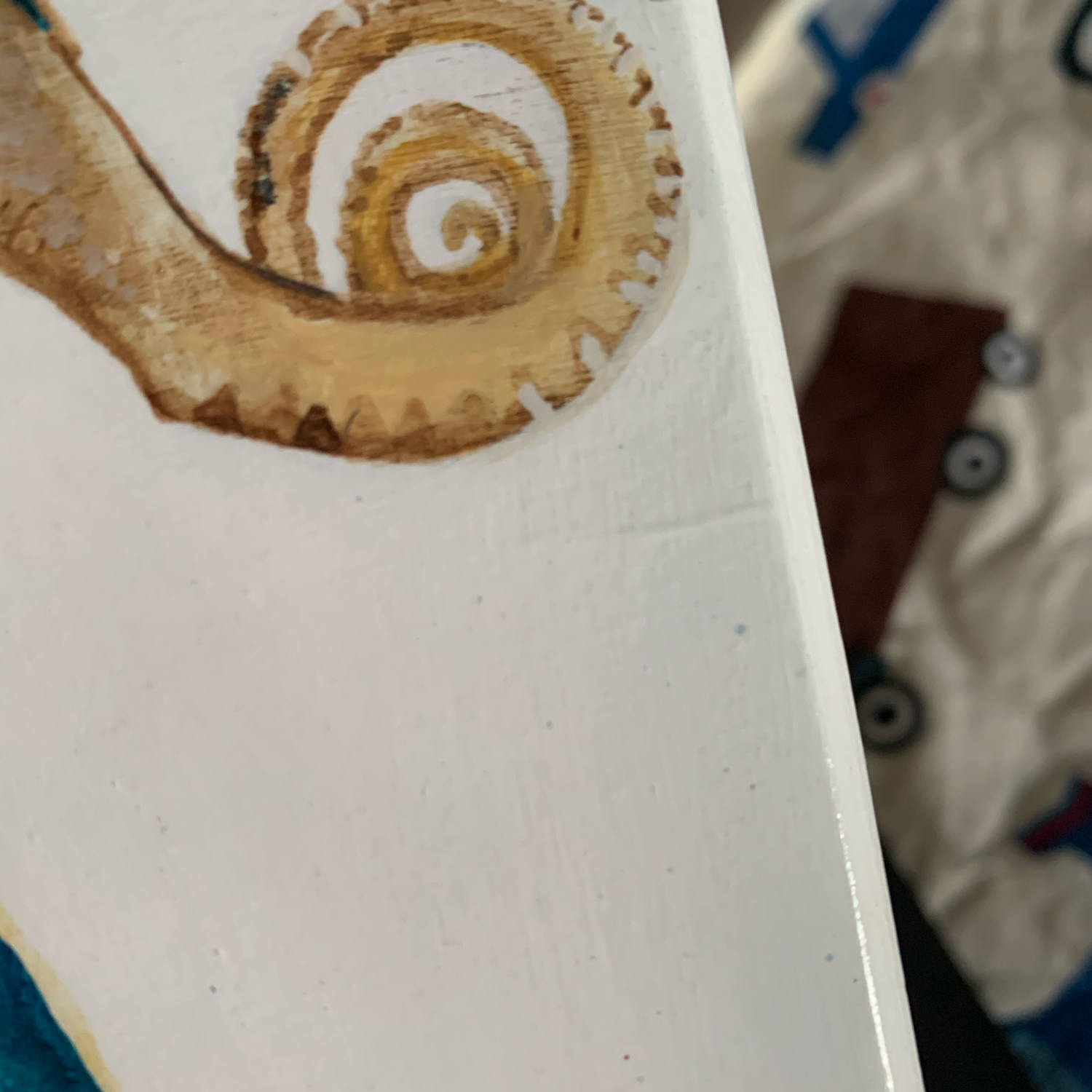 Photo №2 к отзыву покупателя N.A. о товаре Летняя сумочка из дерева с росписью "Осьминог", бело-голубая