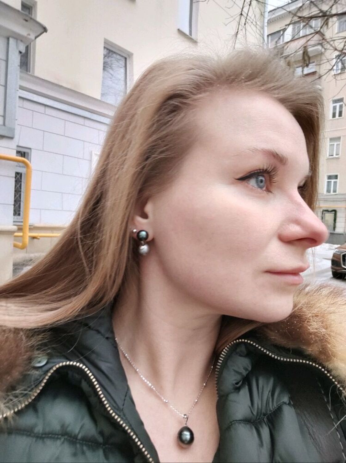 Фото №1 к отзыву покупателя Олеся о товаре Серьги с морскими таитянскими жемчужинами