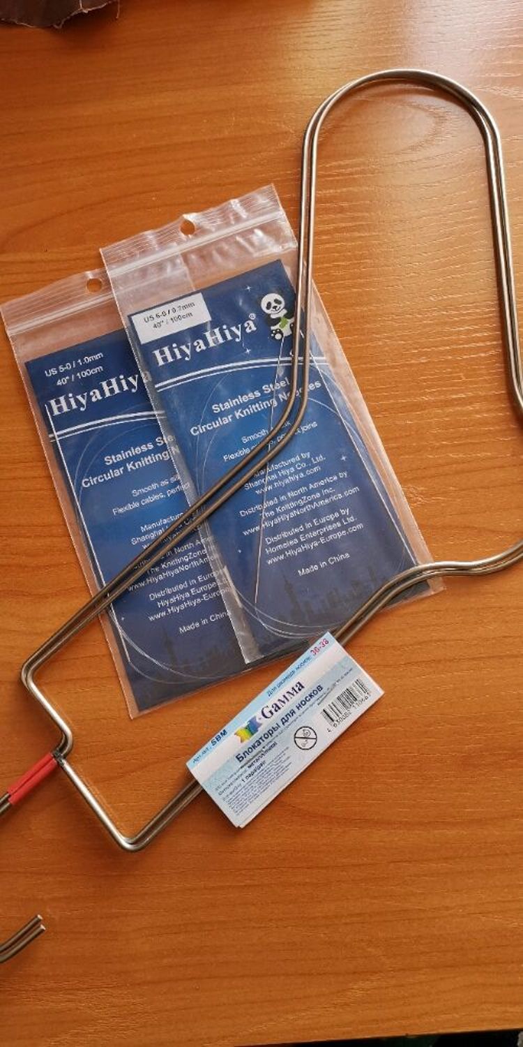 Фото №1 к отзыву покупателя Елена о товаре Круговые спицы HiyaHiya Steel леска 100 см и еще 1 товар