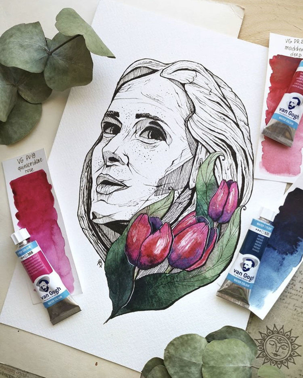 Фото №3 к отзыву покупателя Inis Flowers о товаре Портрет по фото на заказ