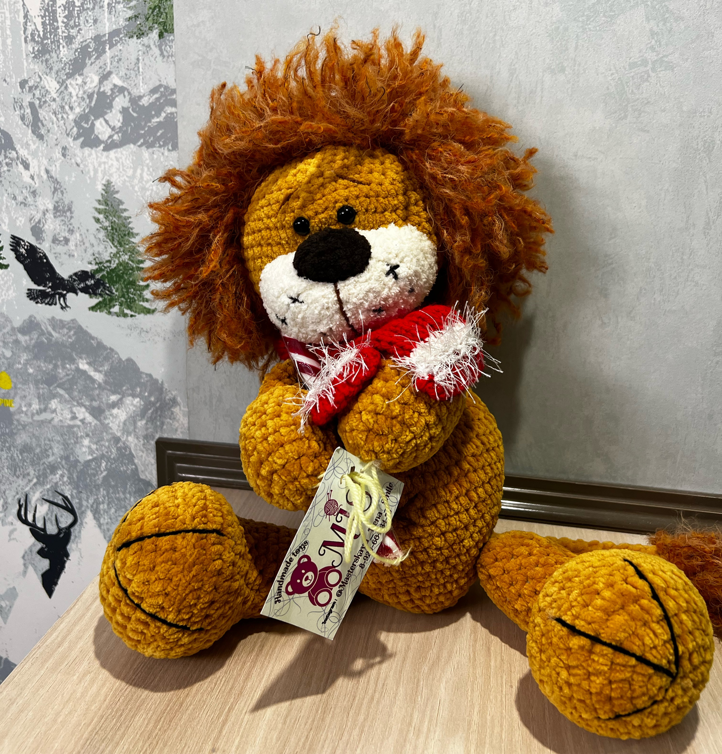 Фото №1 к отзыву покупателя Лев о товаре Плюшевый лев ( львенок, Лёва) с сердечком