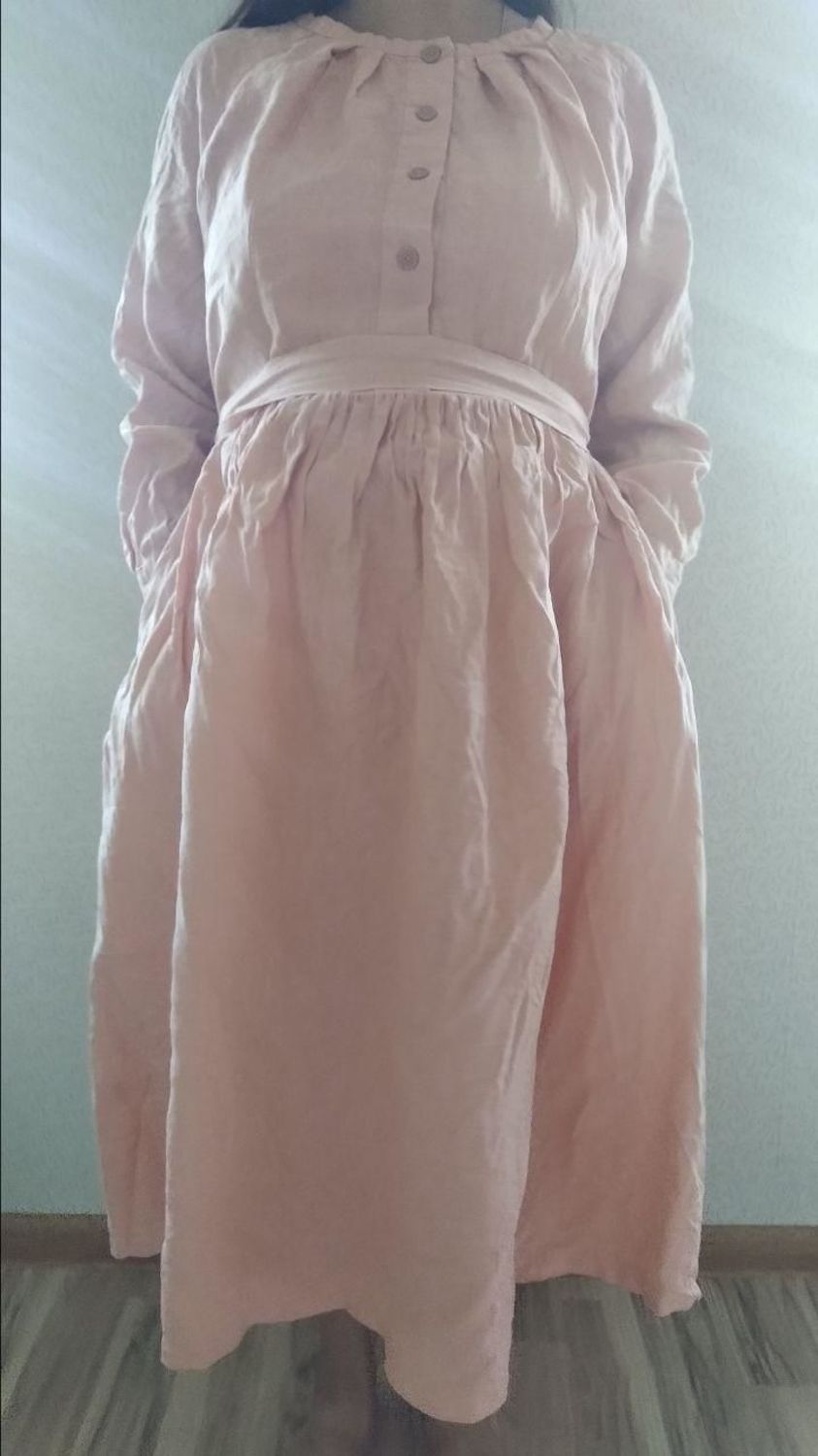 Фото №2 к отзыву покупателя Оксана о товаре Льняное платье для кормления