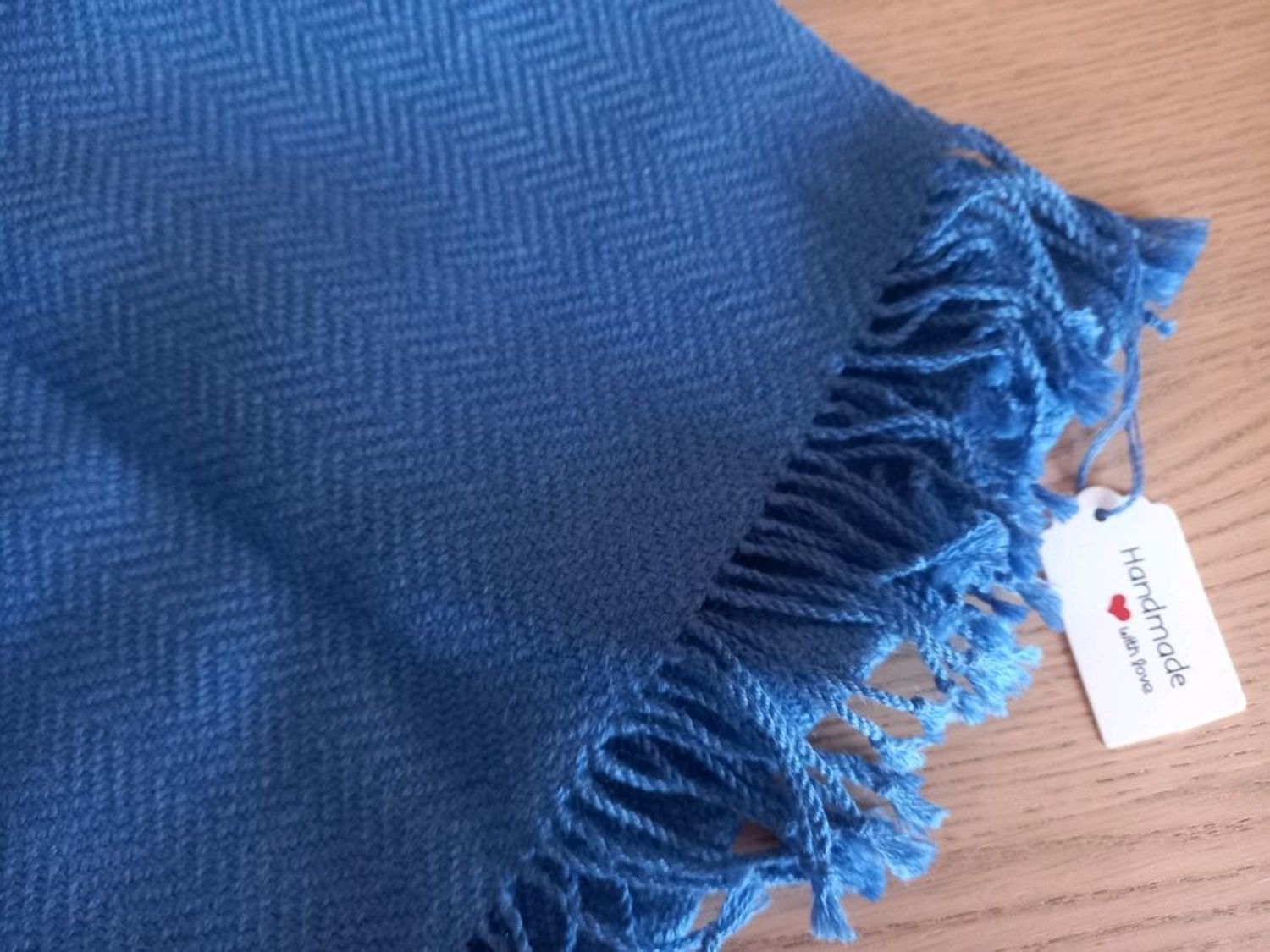 Фото №1 к отзыву покупателя Maria Lelekova о товаре В НАЛИЧИИ Синий шарф, мужской домотканый шарф