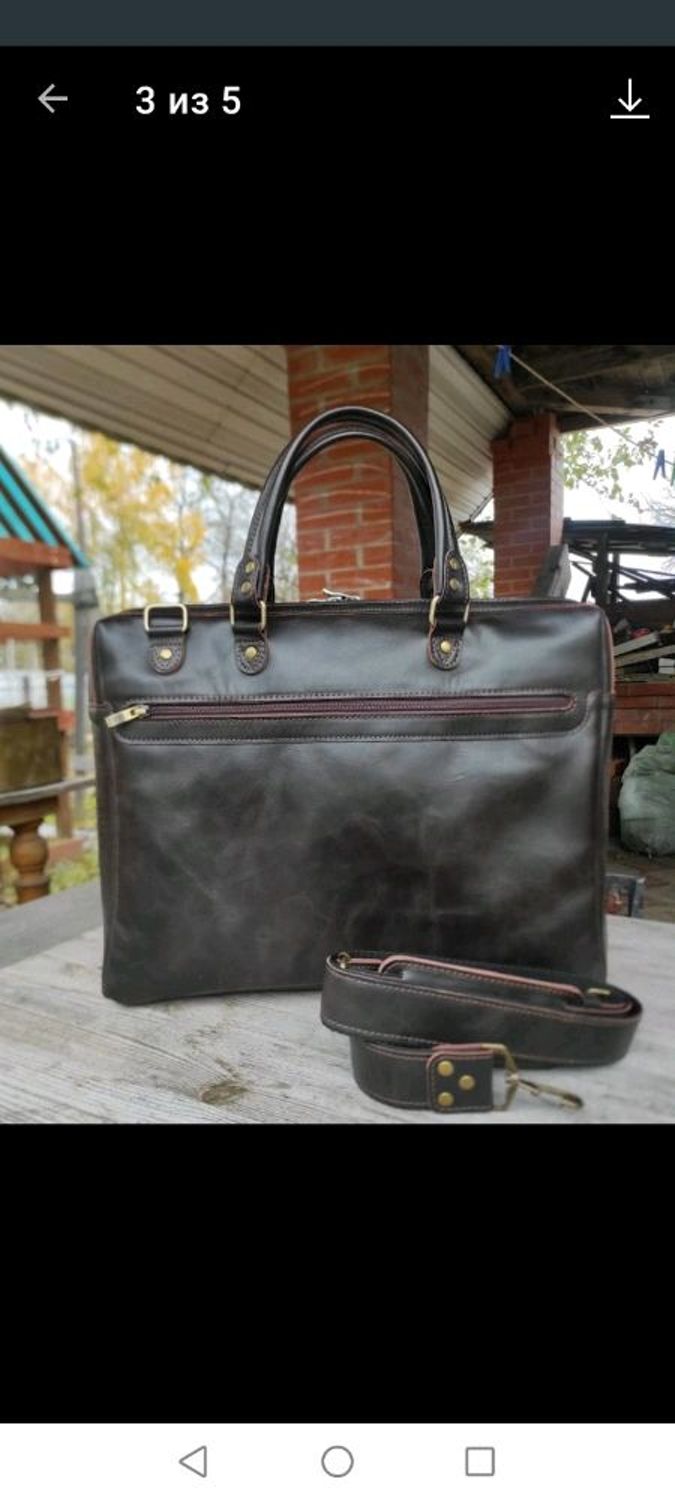 Photo №2 к отзыву покупателя Irina о товаре Мужская сумка кожаная "Folder G" для документов ноутбука