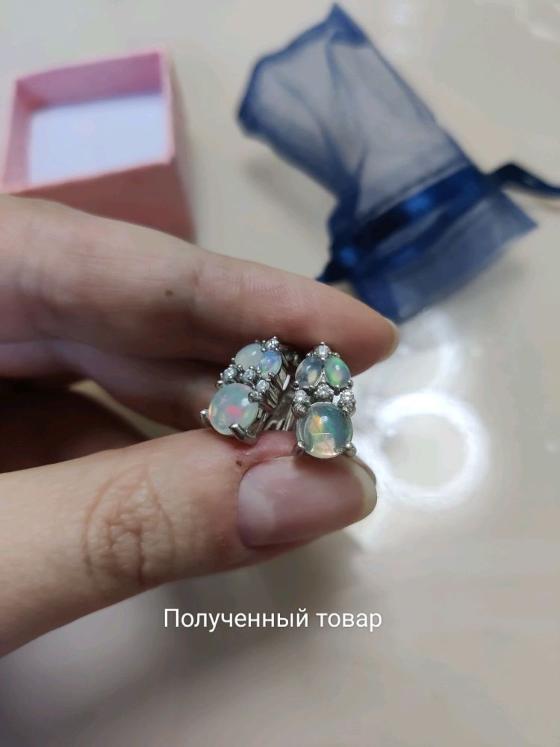 Фото №2 к отзыву покупателя Лексина Ирина о товаре Серебряные серьги с опалом