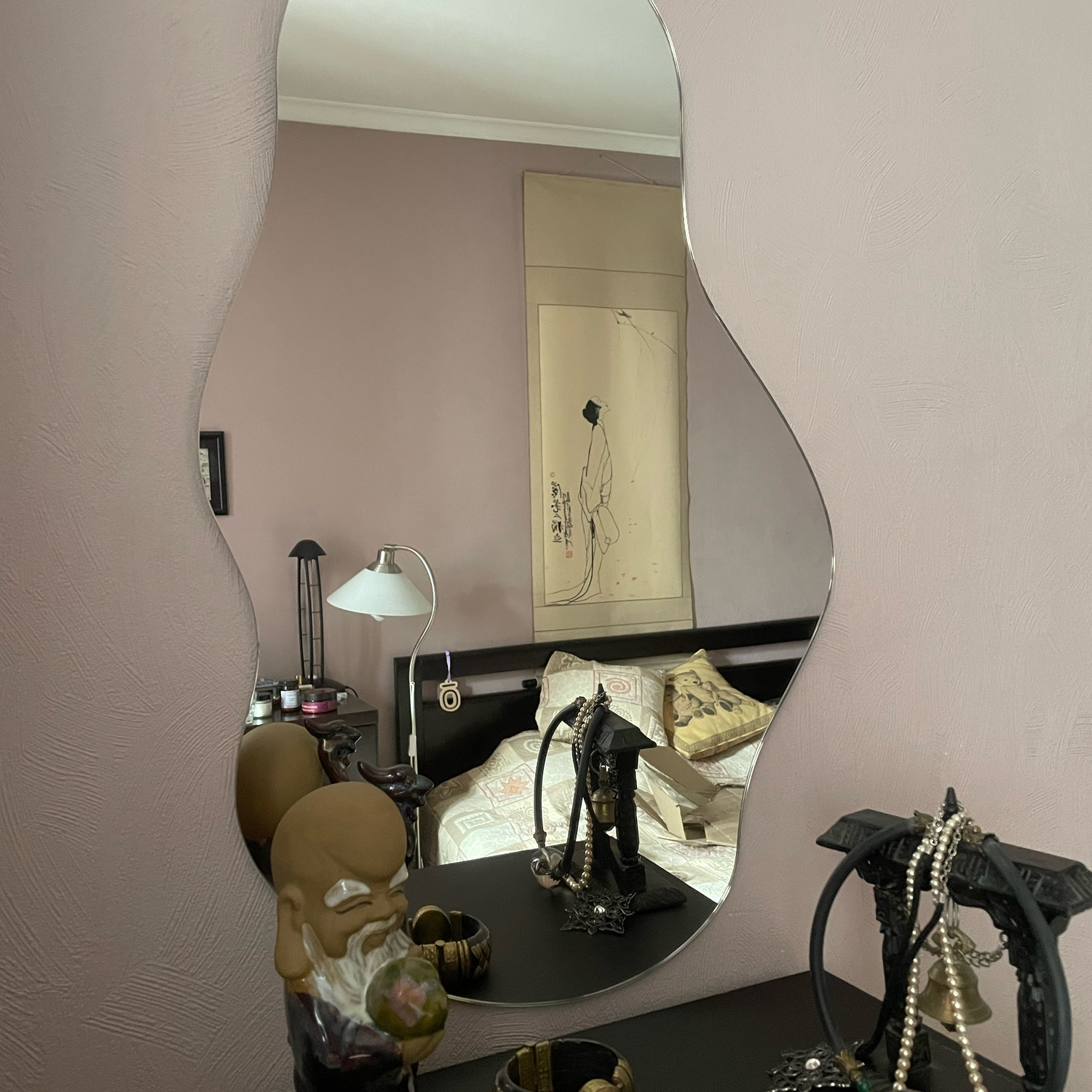 Photo №1 к отзыву покупателя Olga о товаре Зеркала: асимметричное парящее зеркало настенное капля