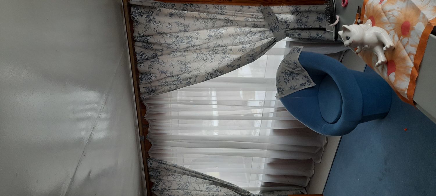 Фото №2 к отзыву покупателя Гребенникова Ольга о товаре Шторы для кухни прованс, Жозефина блю: комплект шторы + подхваты