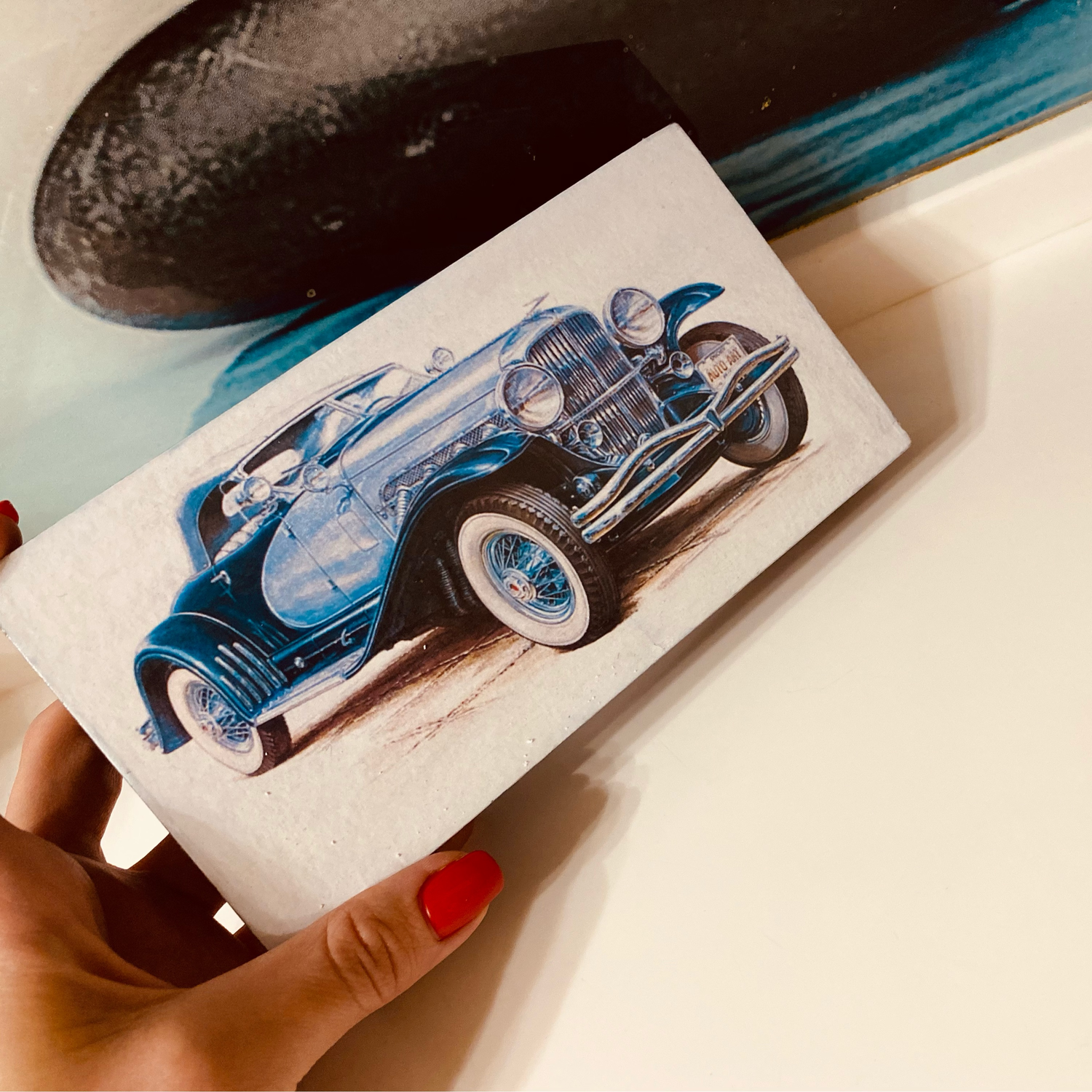 Фото №1 к отзыву покупателя Малышева Александра о товаре Купюрница "Синее авто", подарок для мужчины