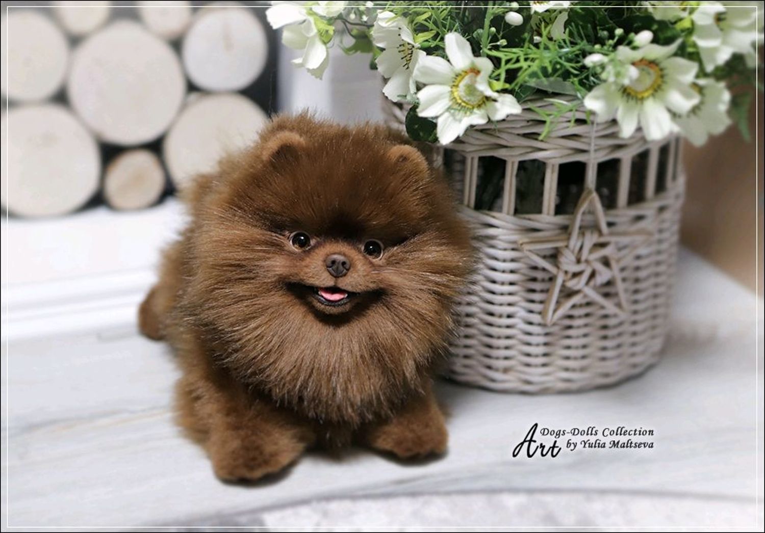 Фото №1 к отзыву покупателя ArtDogsDollsCollection-Юлия Мальцева о товаре Плетеная подставка для цветов "Садовая тачка" - повтор