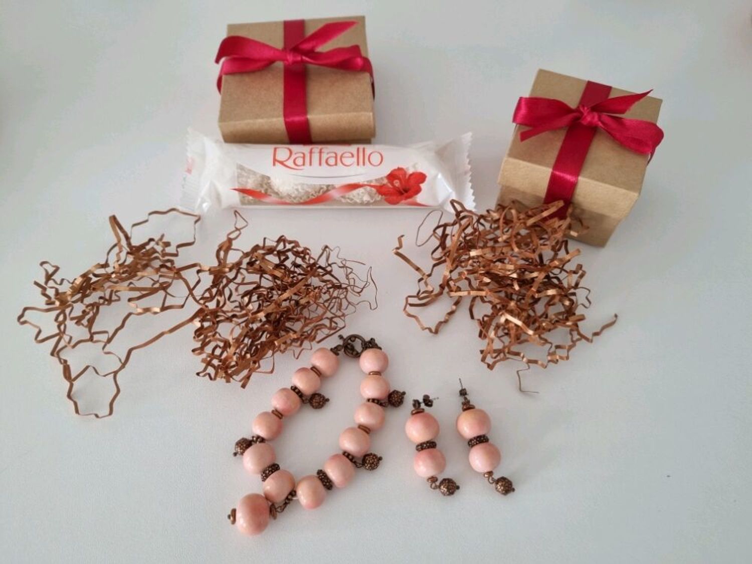 Фото №5 к отзыву покупателя Daria о товаре Утро в Китае, Сакура розовый браслет и серьги ручной работы