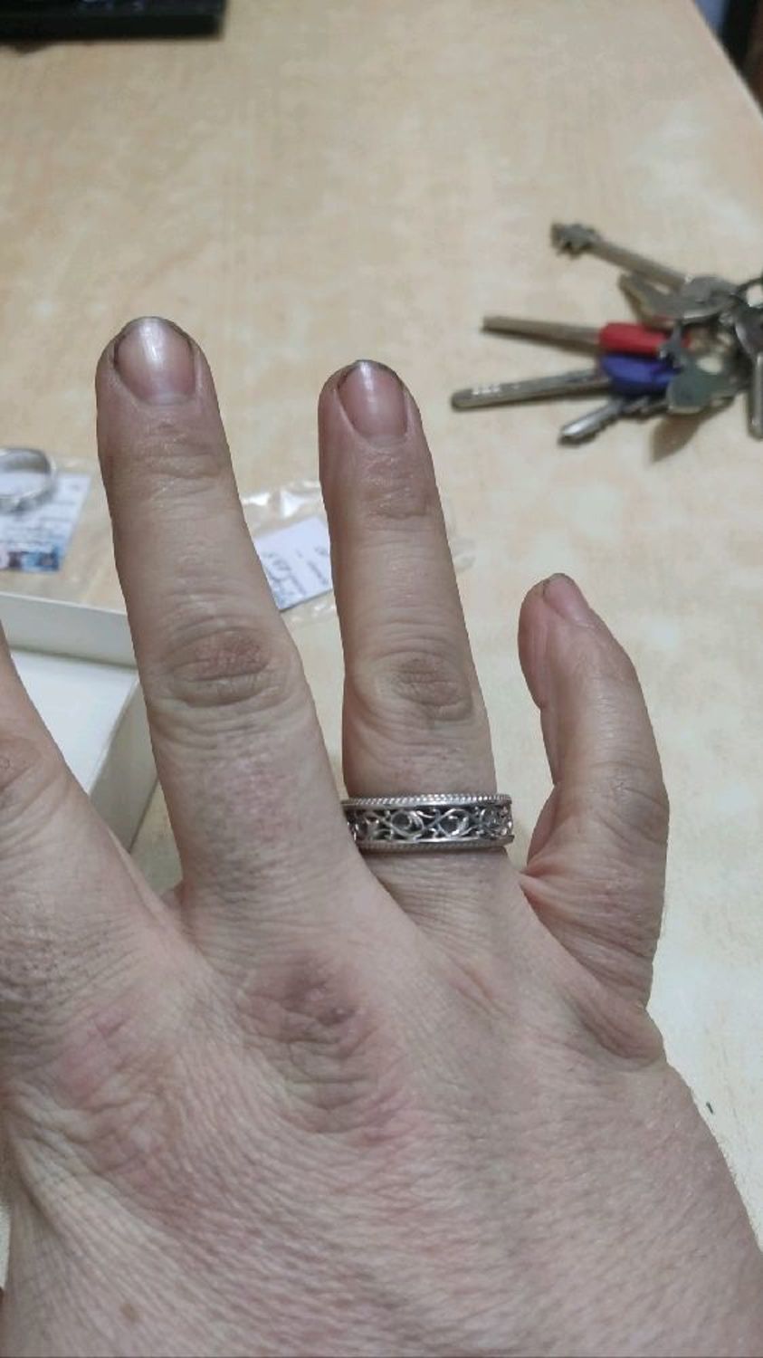 Photo №2 к отзыву покупателя Valerij о товаре Парные обручальные кольца с узорами, серебро (Об54)
