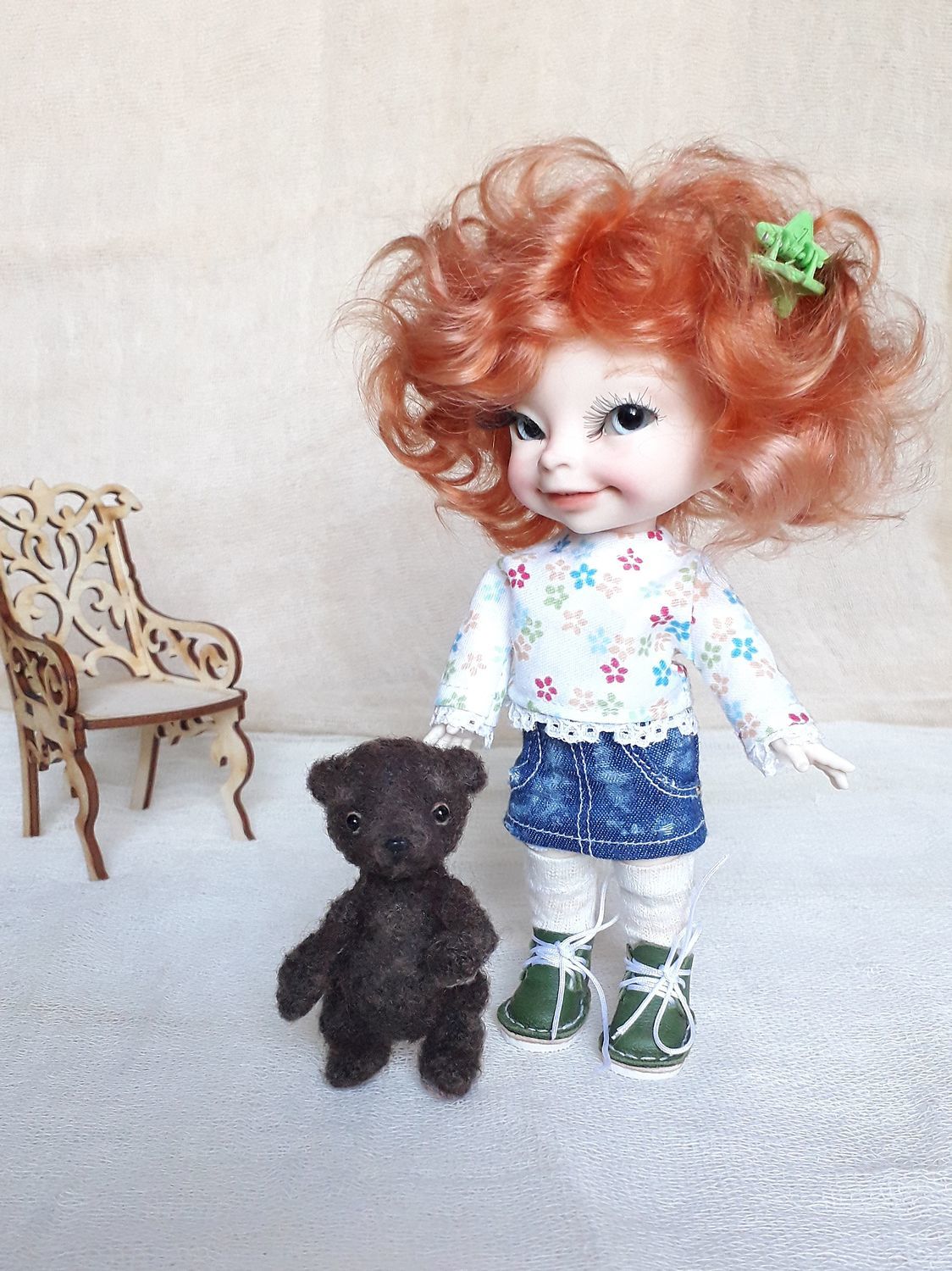 Фото №1 к отзыву покупателя MiniCrohetLab о товаре Шарнирная кукла bjd  Рыжуля