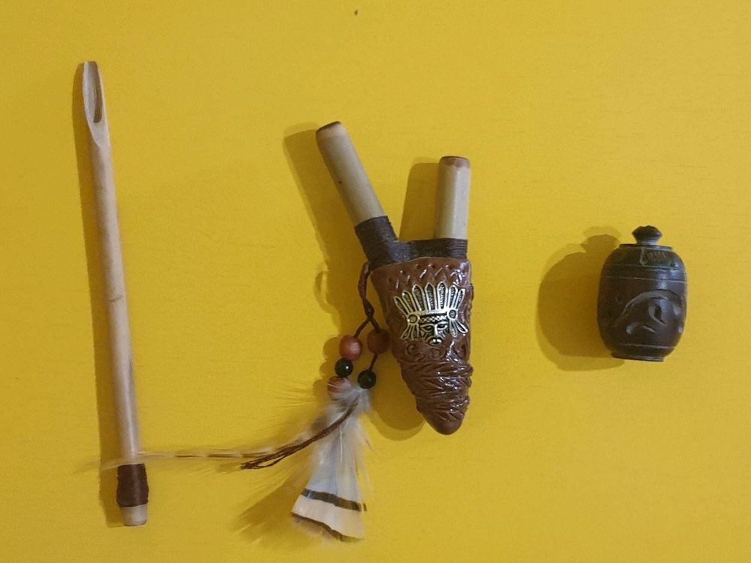 Фото №1 к отзыву покупателя Тимур о товаре Трубка для рапэ: Курипи (набор, курипи, ложечка и емкость для рапе)