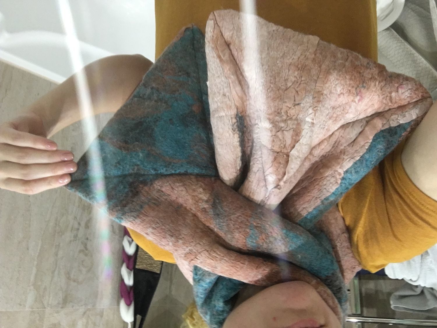 Photo №1 к отзыву покупателя Natalya Grossman о товаре Валяный стёганый  шарф "Патина"