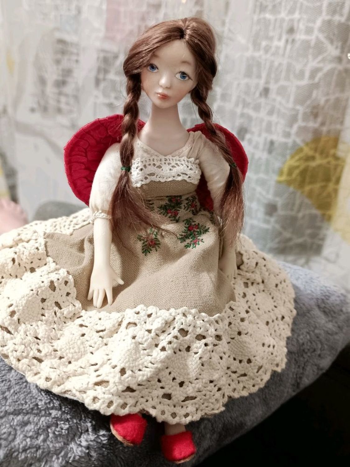Photo №1 к отзыву покупателя GORBUNOVA OLGA  (Alis-house) о товаре Зимний ангел. Авторская кукла из полимерной глины