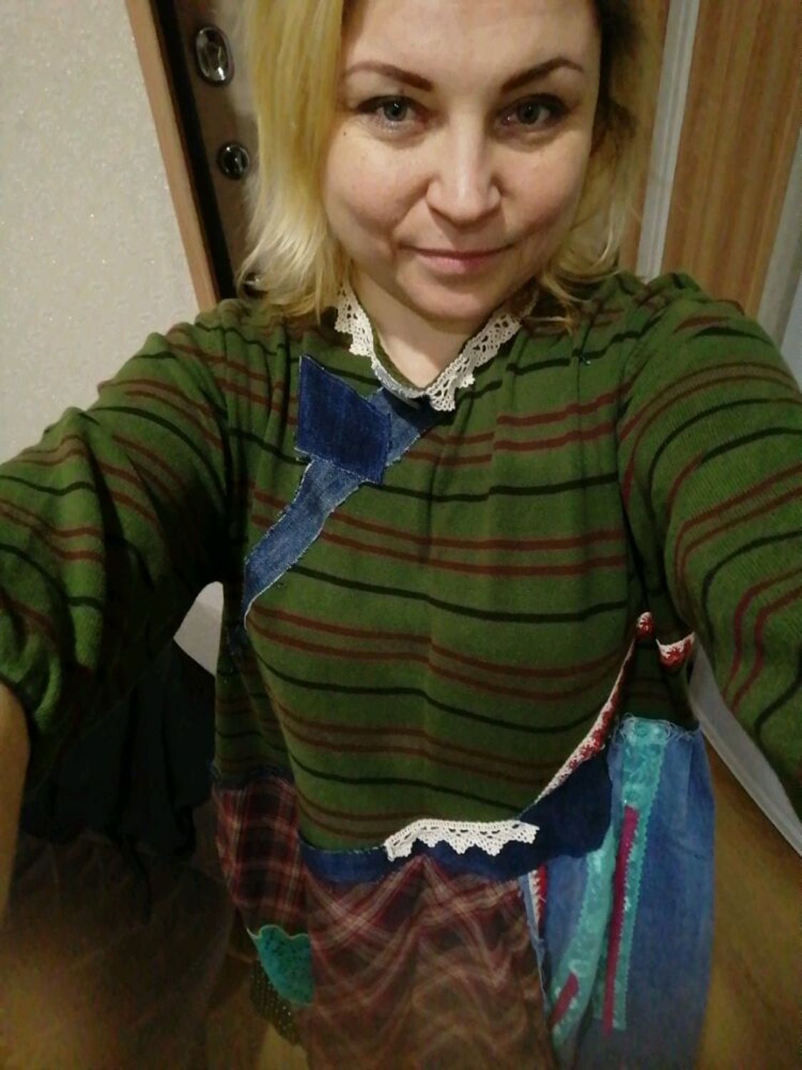 Фото №1 к отзыву покупателя Natella Volos о товаре Платье «Уютное» в стиле бохо. Оверсайз. Авторское тёплое платье и еще 2 товара
