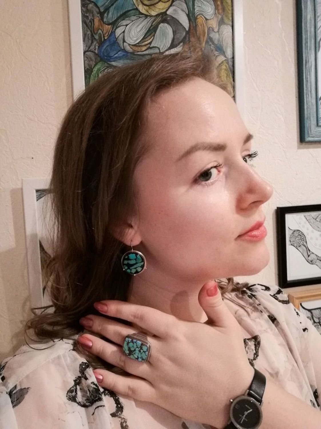 Фото №1 к отзыву покупателя Jina Bailey Perfumes о товаре Серьги с бирюзой