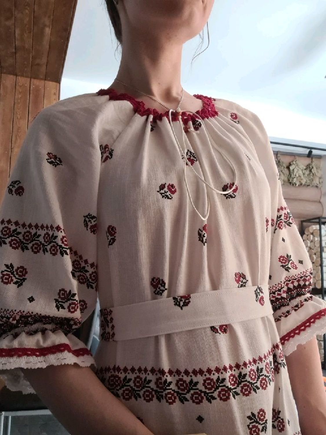 Photo №1 к отзыву покупателя Valeriya Mosina о товаре Длинное платье в бохо стиле "Кудесница/светлое"