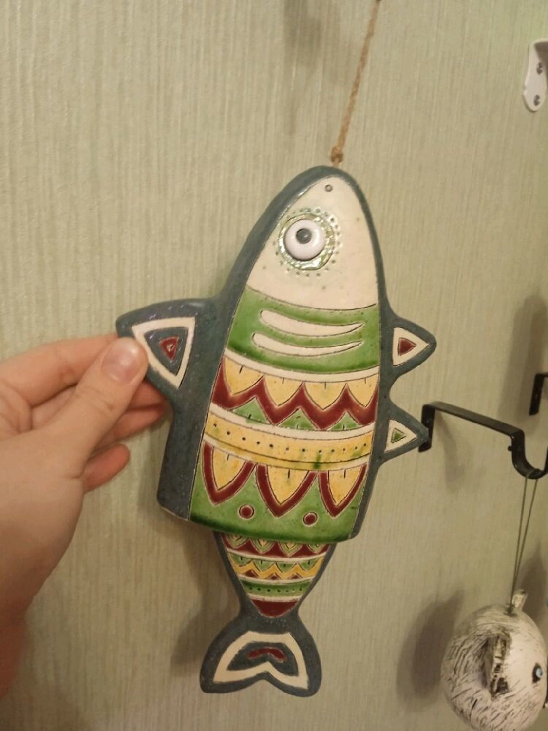 Photo №1 к отзыву покупателя Alisa о товаре Колокольчик  керамический  "Рыбка"