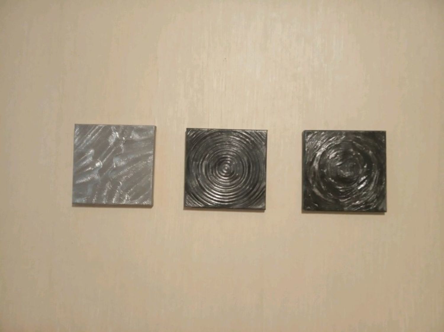 Фото №1 к отзыву покупателя Анна о товаре Триптих №2 набор 3 картины абстракция с объемом черно-белые