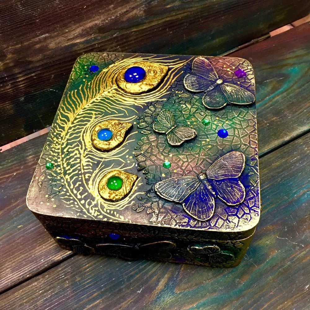 ящики в стиле декупаж. наталья полех мастер классы. браширование шкатулки. кожаные бирочки. панно из глины с отпечатками растений.