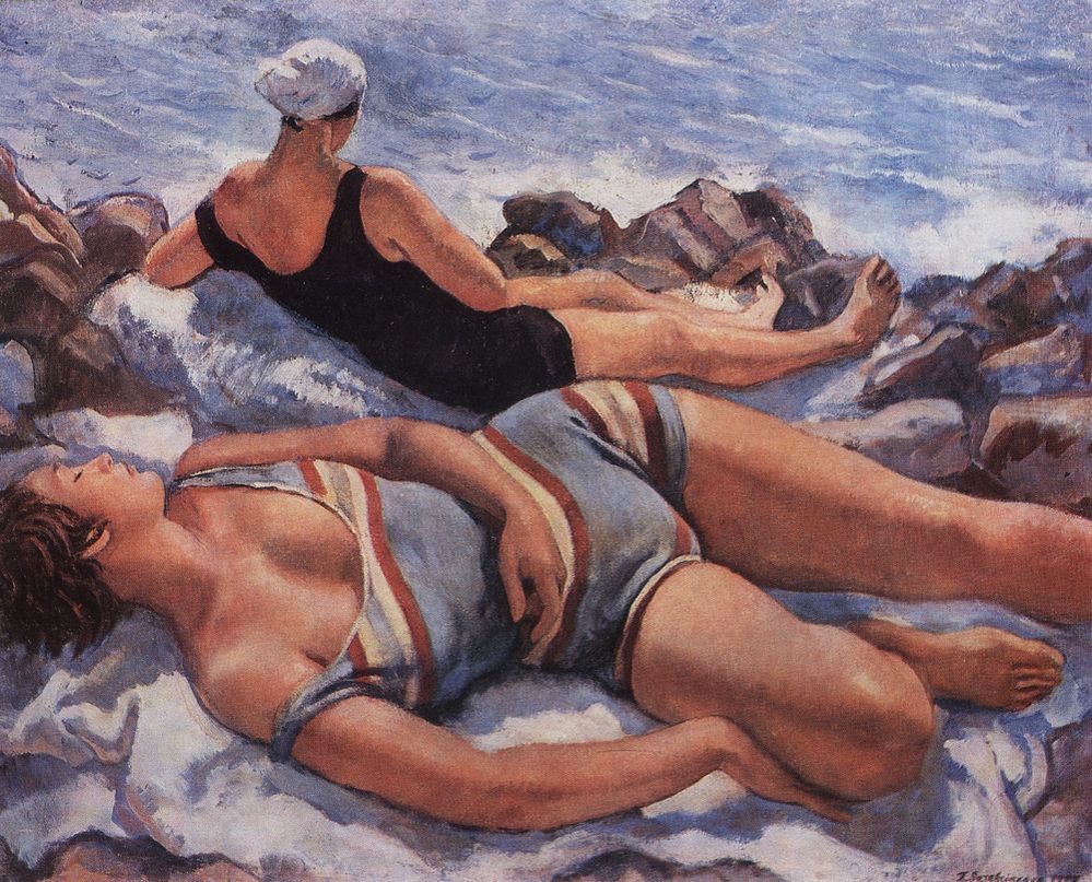 Зинаида Серебрякова на пляже 1927