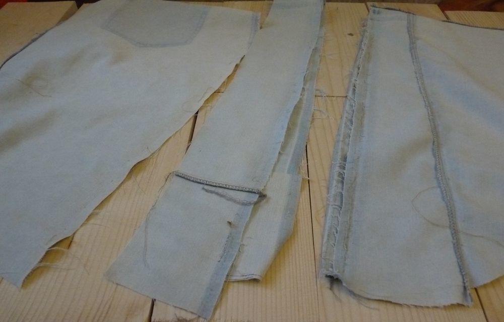 Создаем пальто из старых джинс и джинсовки, фото № 19