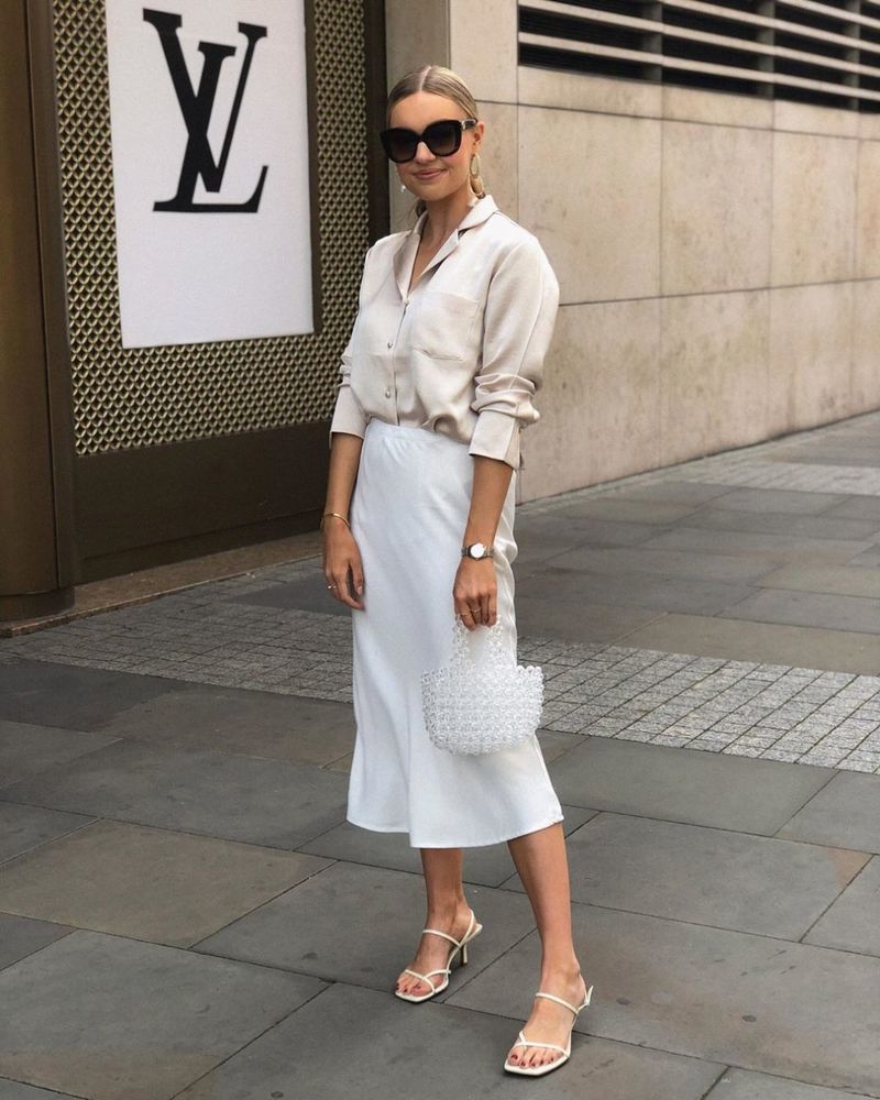 С чем носить длинную белую юбку летом: 10 образов в разных стилях