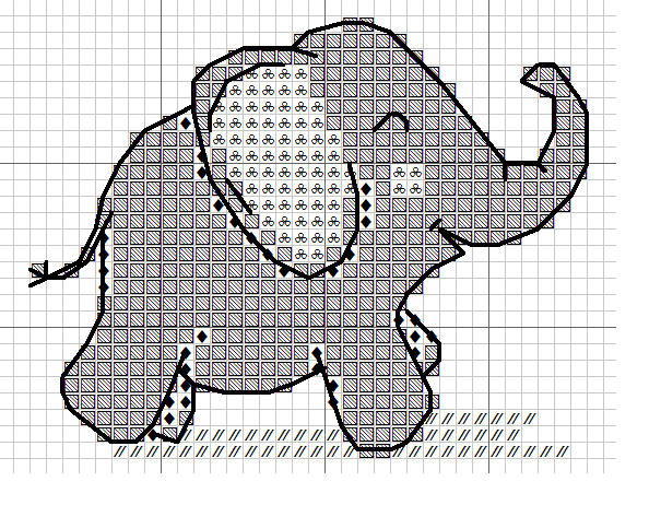Слоник рисунок по клеточкам