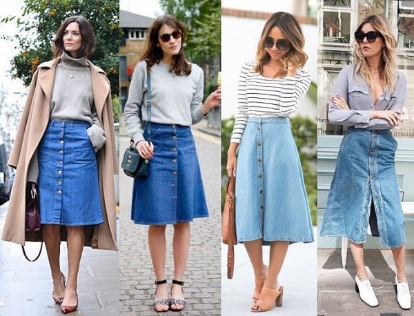 Синяя юбка карандаш — с чем носить, фото-образы
