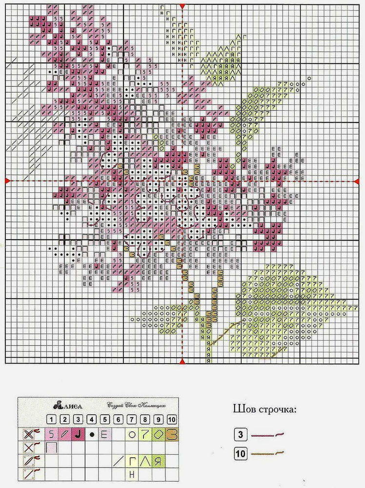 Сирень схемы крестиком