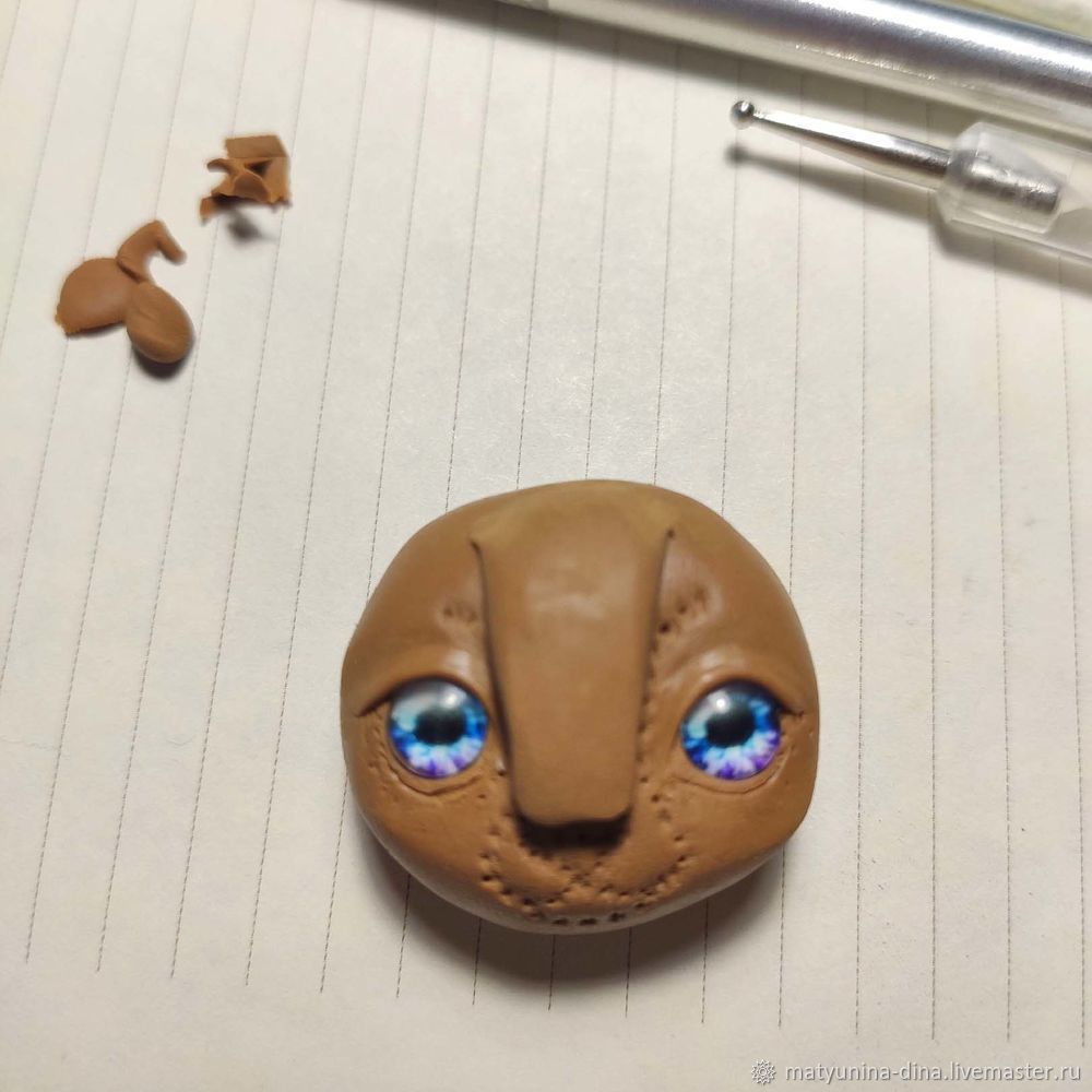 мордочки из полимерной глины. слепить мордочку. слепить мордочку.