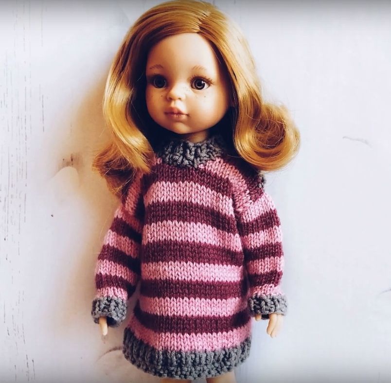 Вяжем курточку с капюшоном для Барби, тильдочек, текстильных и интерьерных кукол