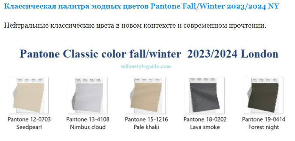 Модные цвета весна-лето 2024 по версии Pantone