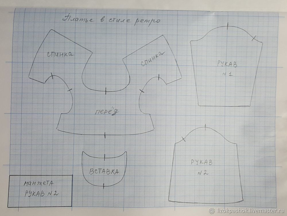Vestido para una muñeca en estilo retro, foto # 2 Vestido para una muñeca en estilo retro, foto # 2