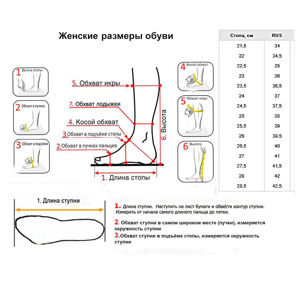 Измерение стопы для обуви