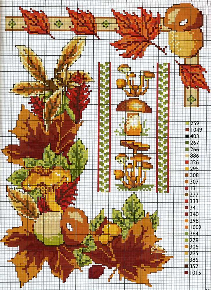 Влюбленные в осень: 50+ схем для вышивки крестиком, фото № 31