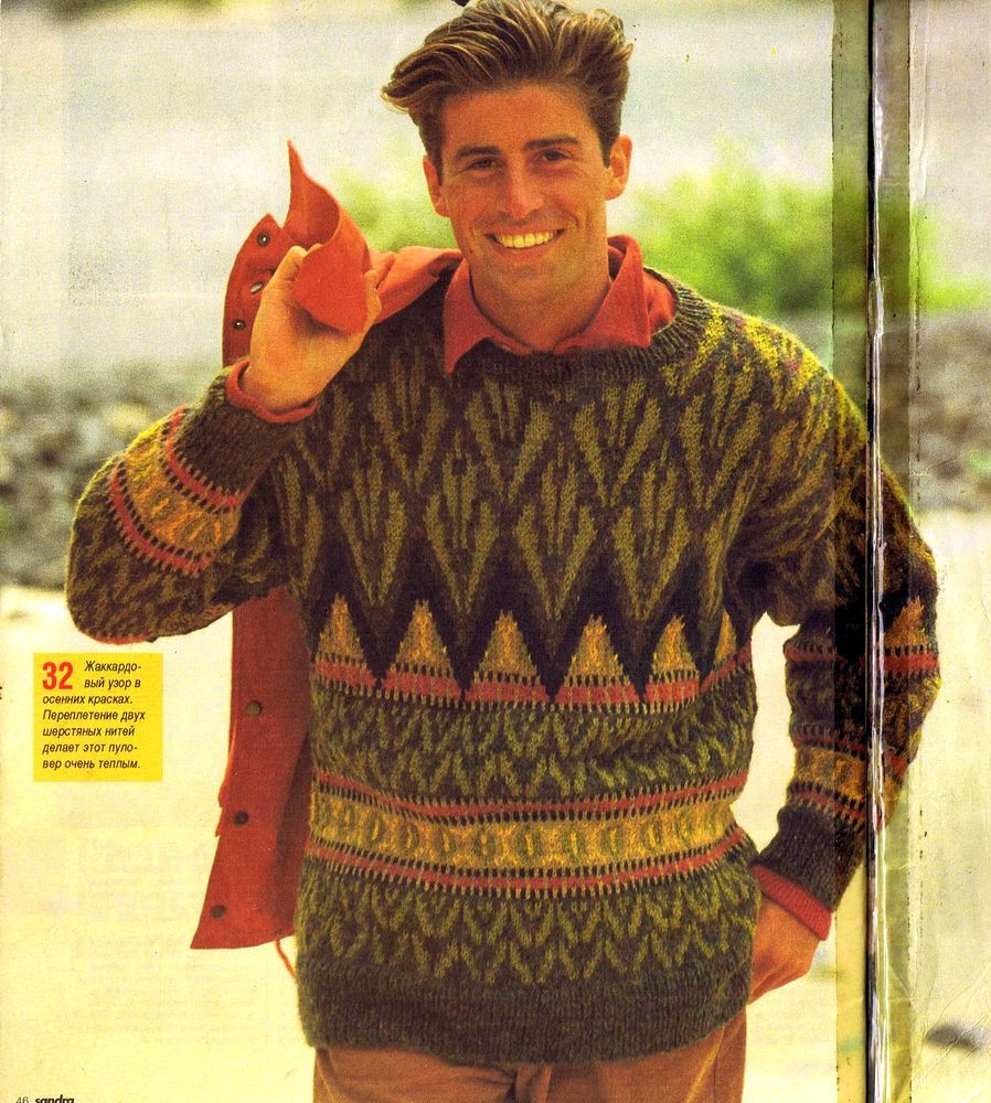 Жаккардовые мужские свитера