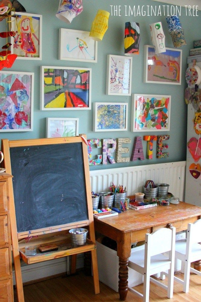 9 Kids Art Space and Storage Ideas Kids art space, Kids room art, Art room