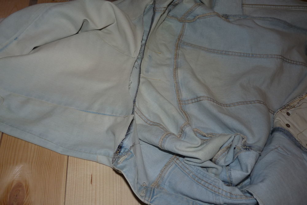 Создаем пальто из старых джинс и джинсовки, фото № 25