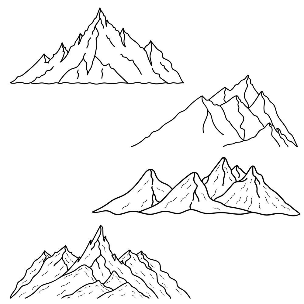 Как нарисовать маленькие горы