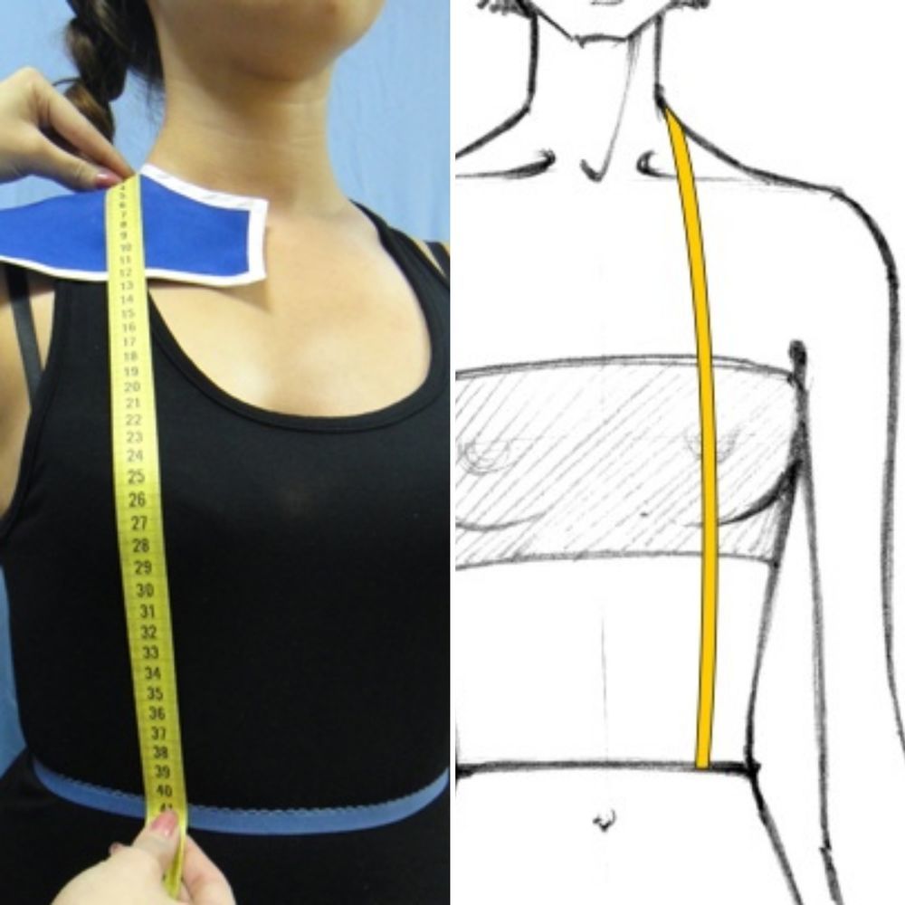 Как снять мерку высота груди косая