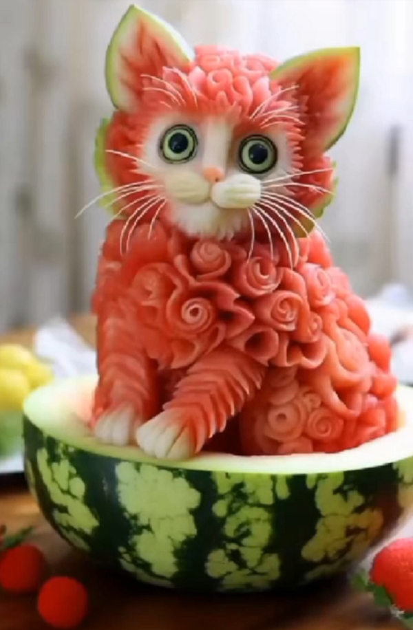 Кот на арбузе