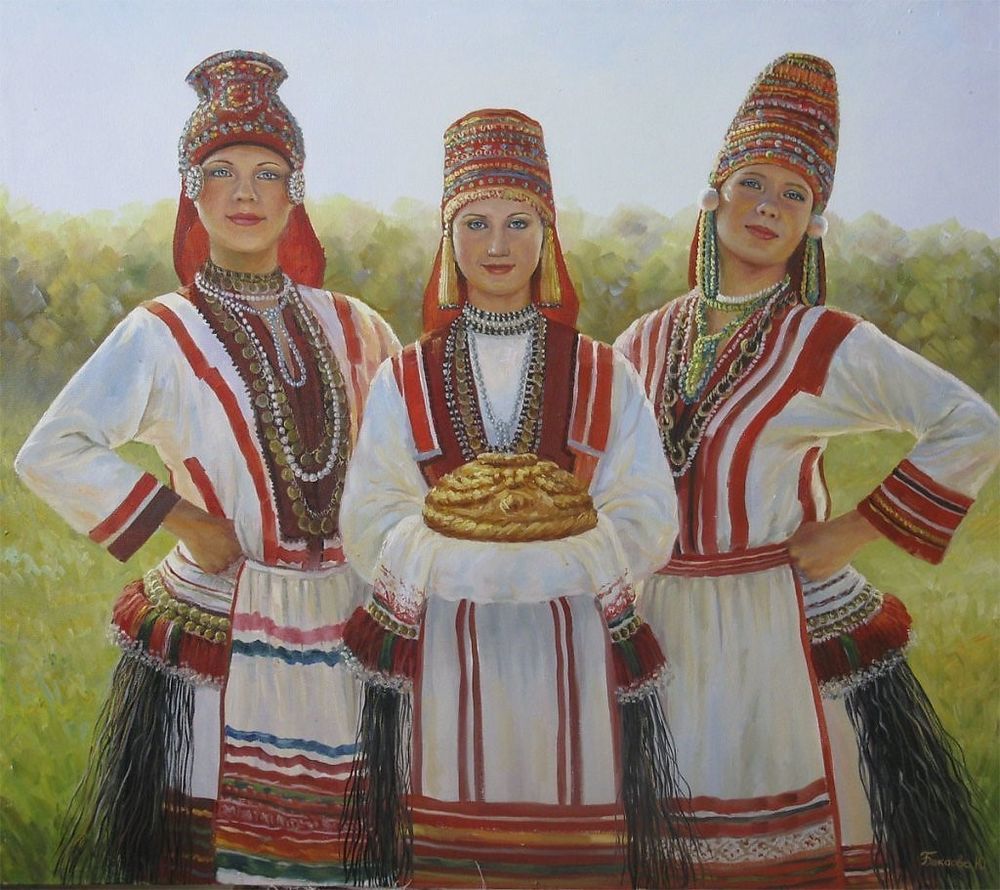 Пулакш - деталь традиционного женского костюма мордвы эрзя Арзамасского уезда XIX в.