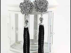 Серьги с кисточками "Кисточки-цветочки". Ярмарка Мастеров - ручная работа, handmade.